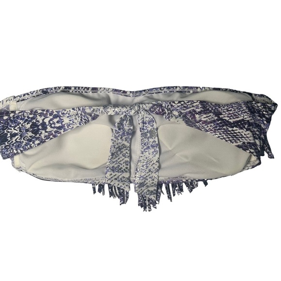 Ninety Six Degrees Metallic Fringe Purple Bandeau 2pc Bikini I Size Large - Picture 3 of 8